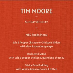 Menu for Tim Moore and a Month of Sundays